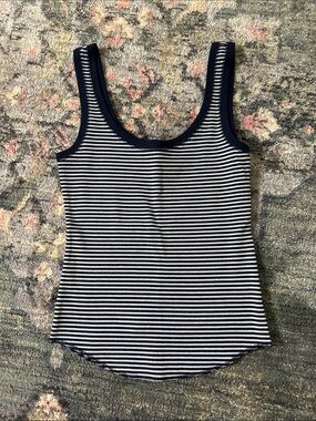aerie Navy & Light Blue Striped Scoop Tank Coastal Luxury - NWOT Medium